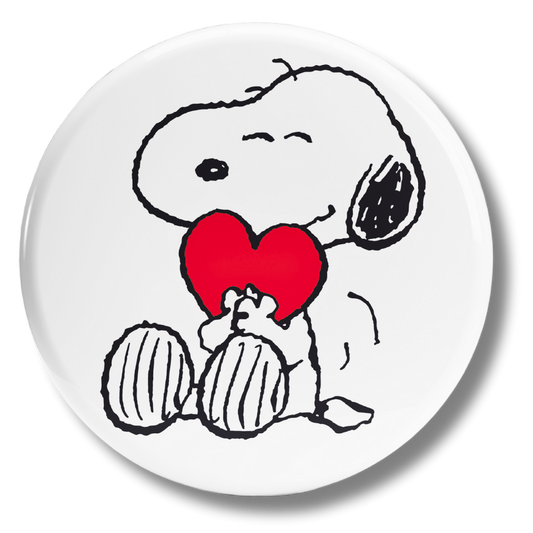Bollino di Snoopy che abbraccia un Cuore