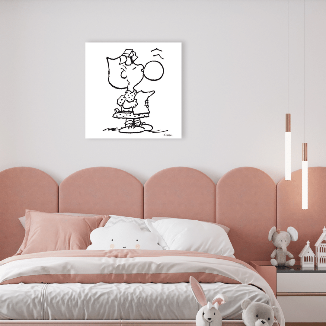 Sally di Peanuts - Serigrafia in ambiente da letto