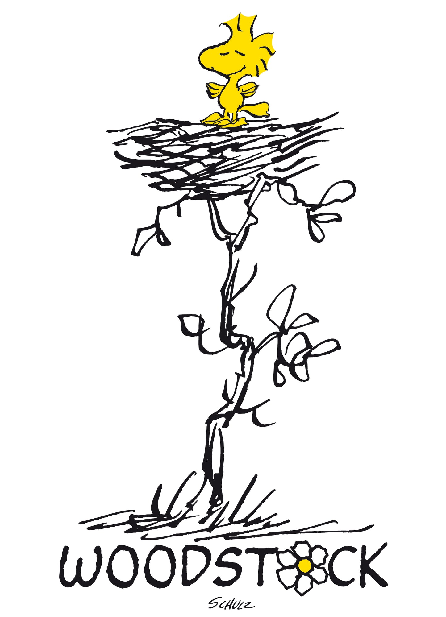 Ritratto artistico di Woodstock su ramo