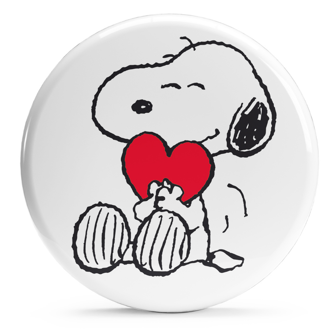 Bollino Cuore di Snoopy sfondo bianco
