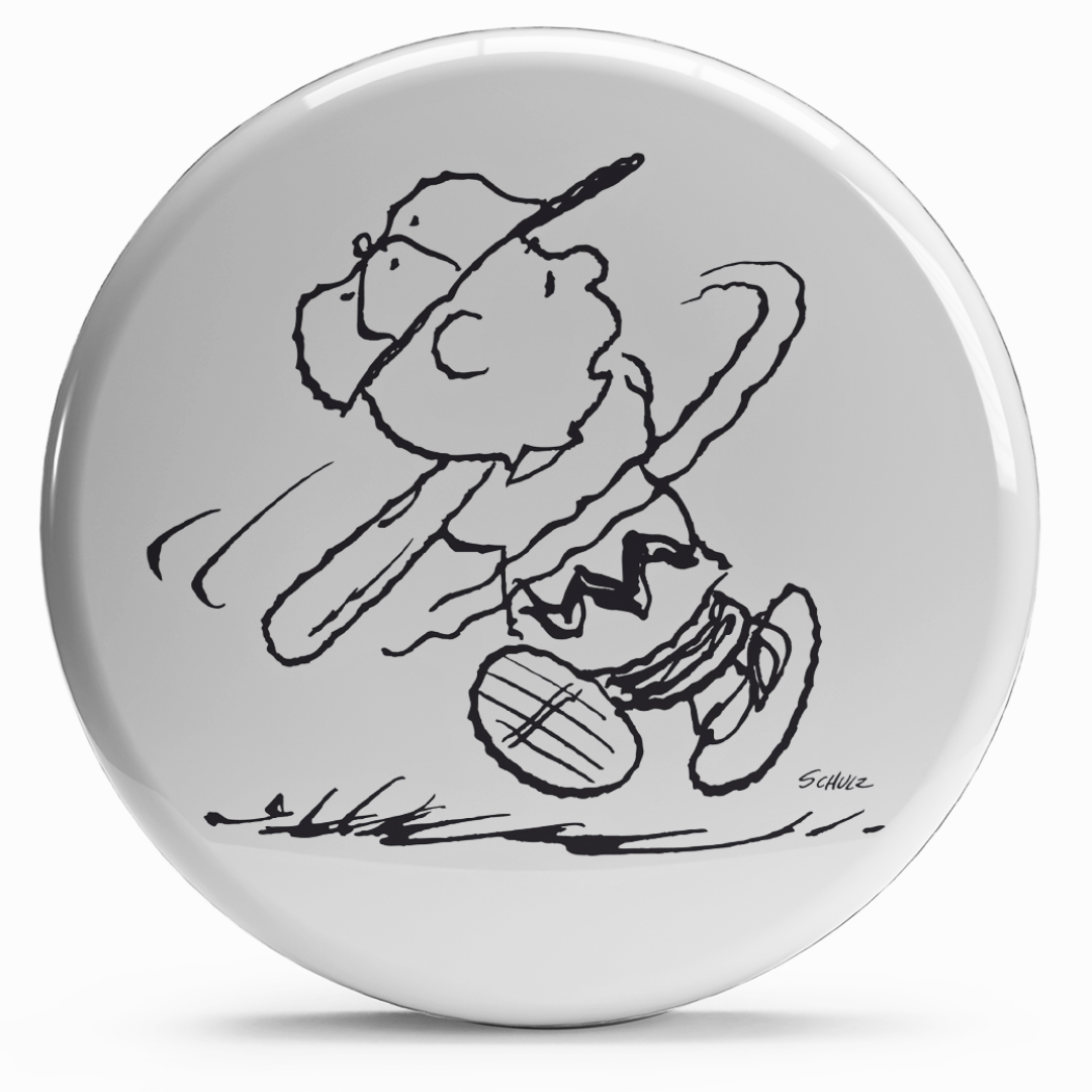 Bollino Charlie Brown Baseball sfondo bianco
