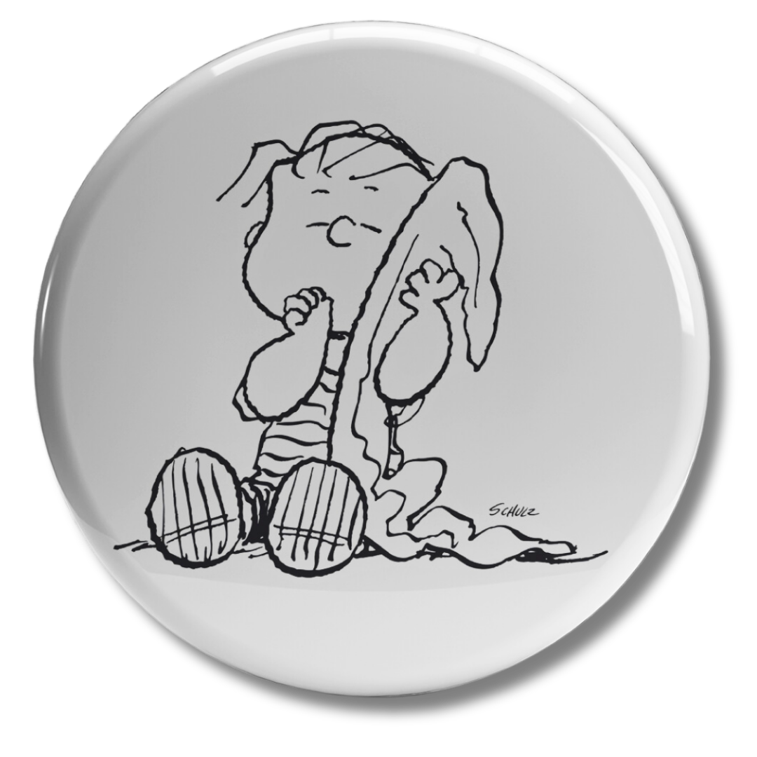 Adesivo Linus Van Pelt con coperta, design riflessivo