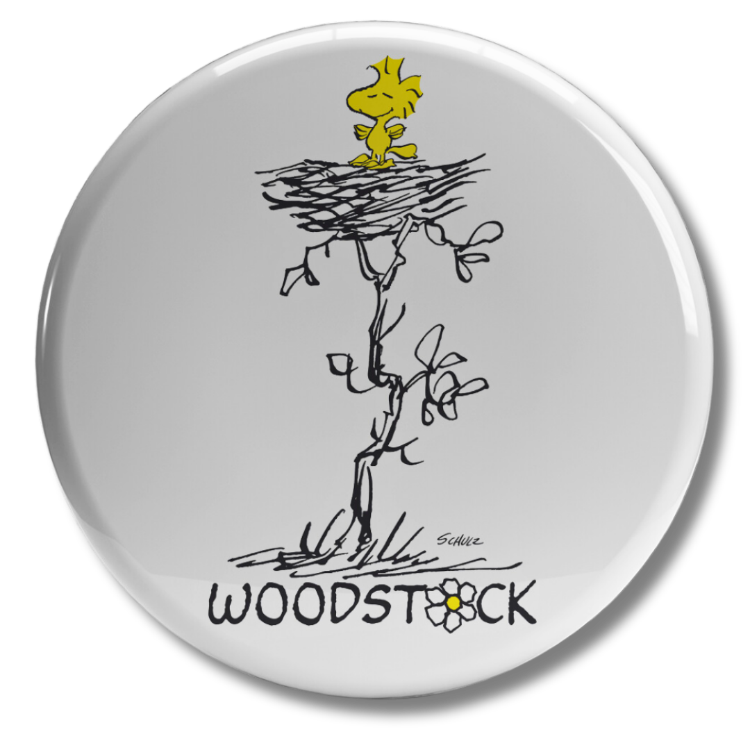 Adesivo Woodstock su nido, stile fumetti Peanuts