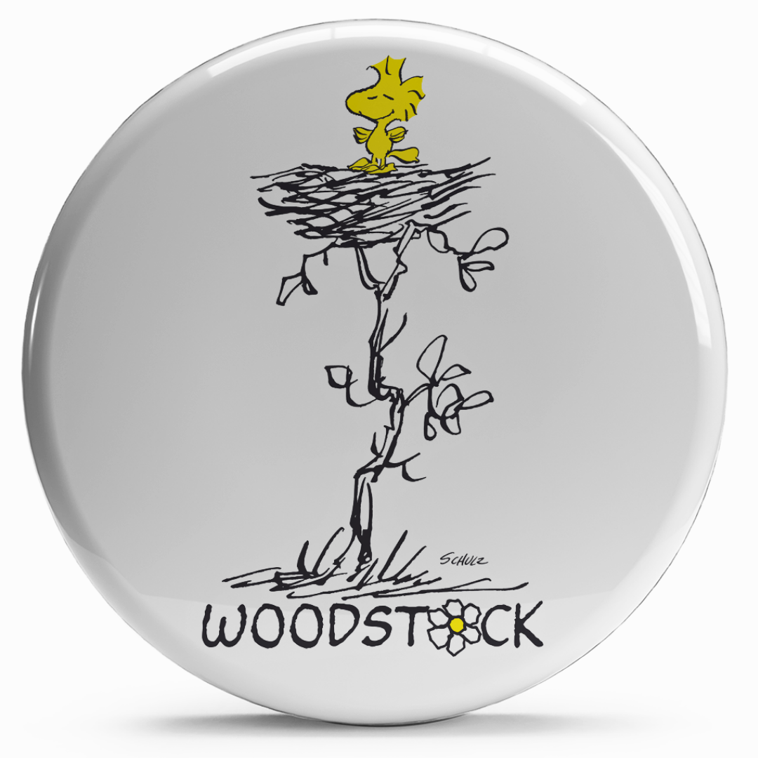 Bollino adesivo Woodstock nel nido, design Peanuts