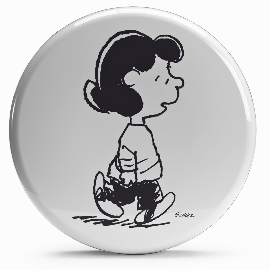 Bollino adesivo Lucy Van Pelt in posa contemplativa