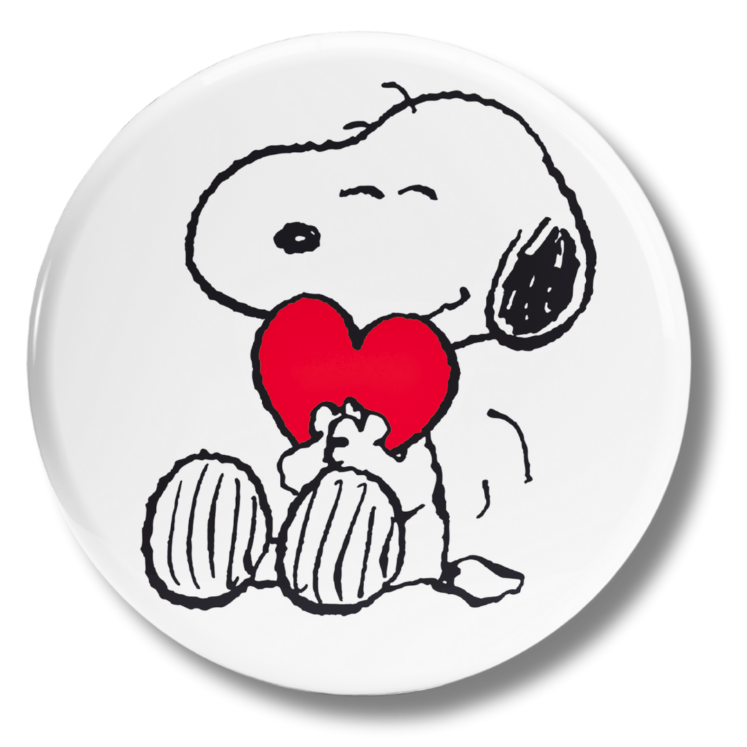 Bollino di Snoopy che abbraccia un Cuore